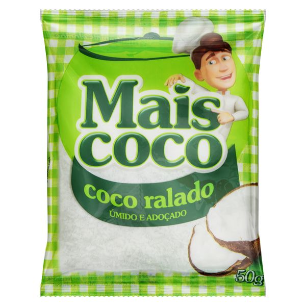 Coco Ralado Úmido Adoçado MAIS COCO Pacote 50g