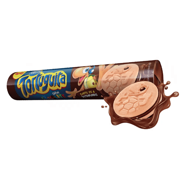 Biscoito TORTUGUITA Recheado Chocolate Pacote 130g