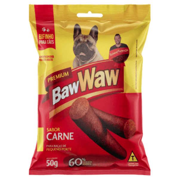 Bifinho BAW WAW Para Cães Pequeno Porte Sabor Carne 50g