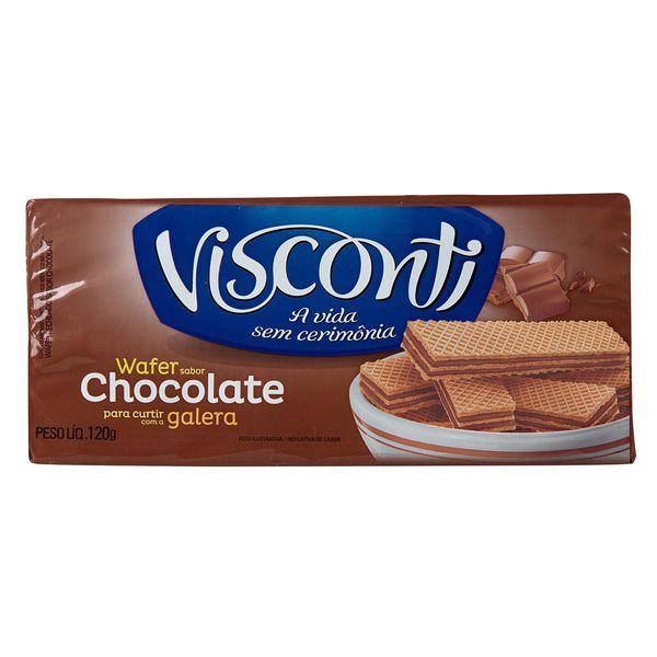 Biscoito de Chocolate Wafer VISCONTI Pacote 120g