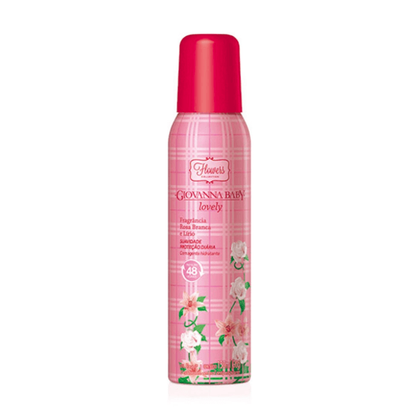 Desodorante Aerosol Flowers GIOVANNA BABY Lovely Rosa Branca e Lirio Spray 150ml