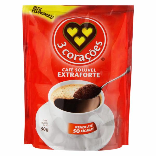 Café 3 Corações Extra Forte Refil Econômico Pacote 50g