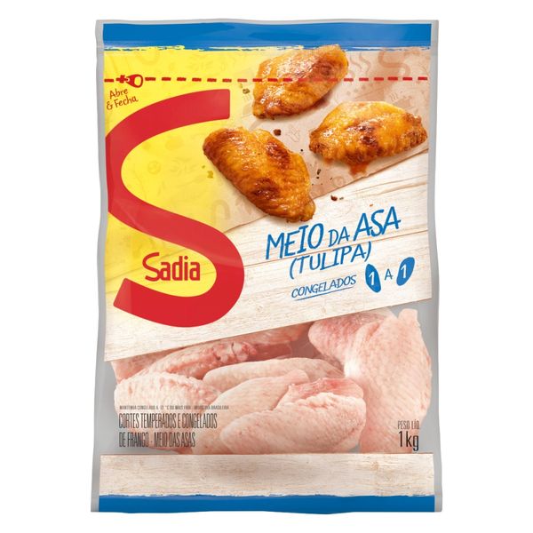 Meio da Asa de Frango Tulipa SADIA Bandeja 1kg Meio da Asa de Frango Tulipa SADIA Bandeja 1kg