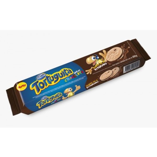 Biscoito Tortuguita Recheio de Chocolate Pacote 86g