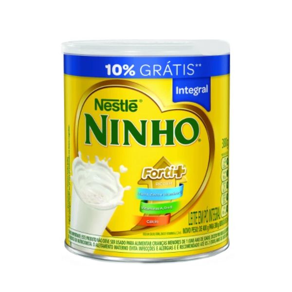 Leite em Pó integral NINHO Forti+ 10% Grátis Lata 380g