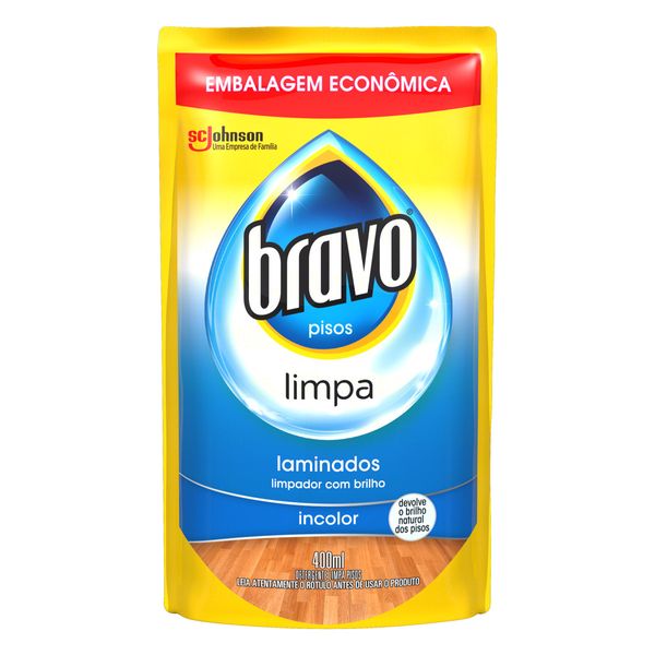Detergente Limpa-Pisos Laminados  Embalagem Econômica Bravo Sachê 400ml