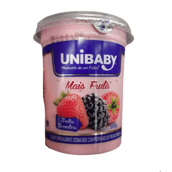 Iogurte UNIBABY Frutas Vermelhas Pote 500g