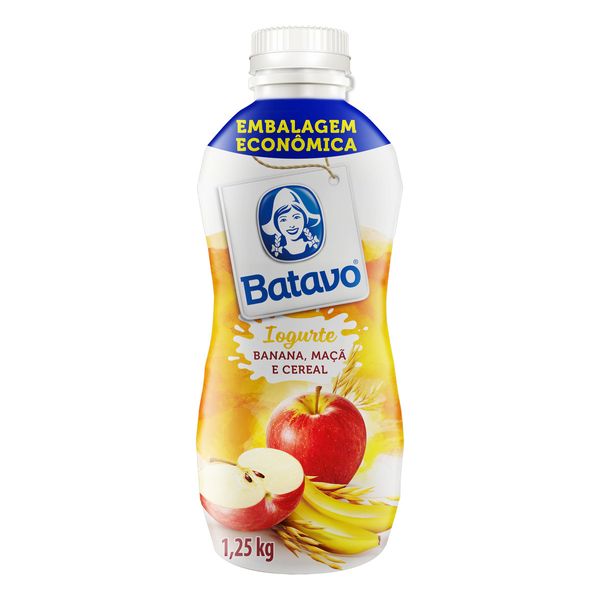 Iogurte Líquido BATAVO Sabor Banana,Maçã e Cereais Frasco 1,25kg