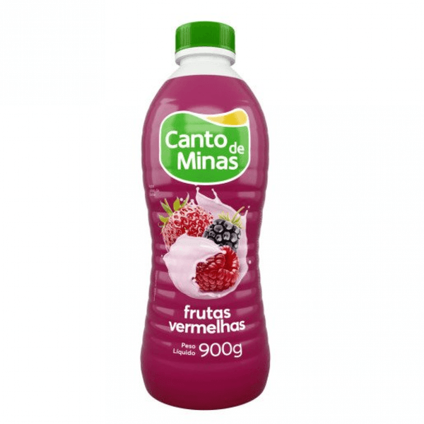Iogurte Sabor Frutas Vermelhas CANTO DE MINAS Garrafa 900g