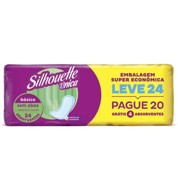 Absorvente Silhouette Única Básica Com Abas Leve24 Pague20un