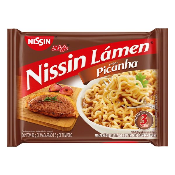 Macarrão Instantâneo Picanha Nissin Miojo Lámen Pacote 85g Macarrão Instantâneo Picanha Nissin Miojo Lámen Pacote 85g