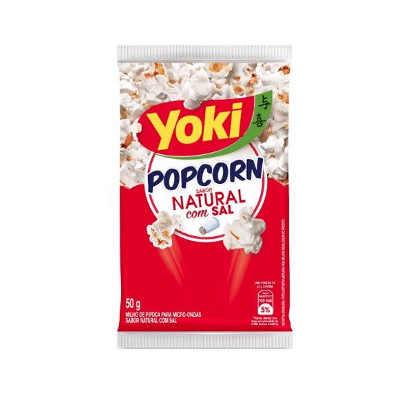 Pipoca Micho Popcorn Natural Com Sal Pacote 50g
