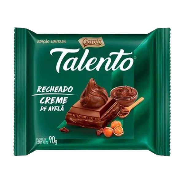 Chocolate Recheado com Creme de avelã Talento Garoto Tablete 90g