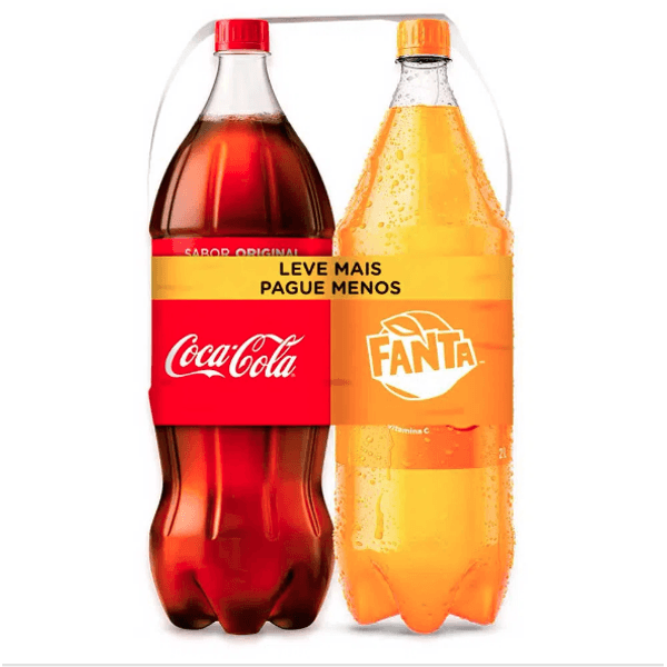 Refrigerantes Coca Cola + Fanta Laranja Pet 2L Cada Leve Mais Pague Menos
