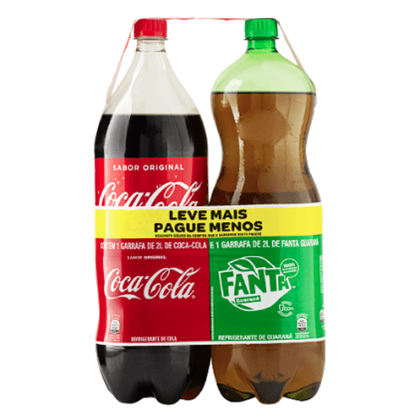 Refrigerantes Coca Cola + Fanta Guaraná Pet 2L Cada