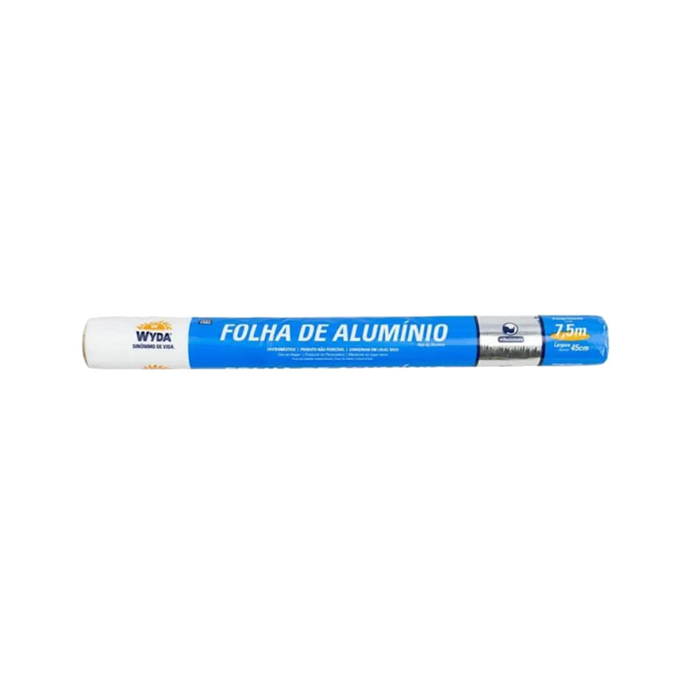 Folha de Alumínio WYDA Rolo 45cmx7,5m