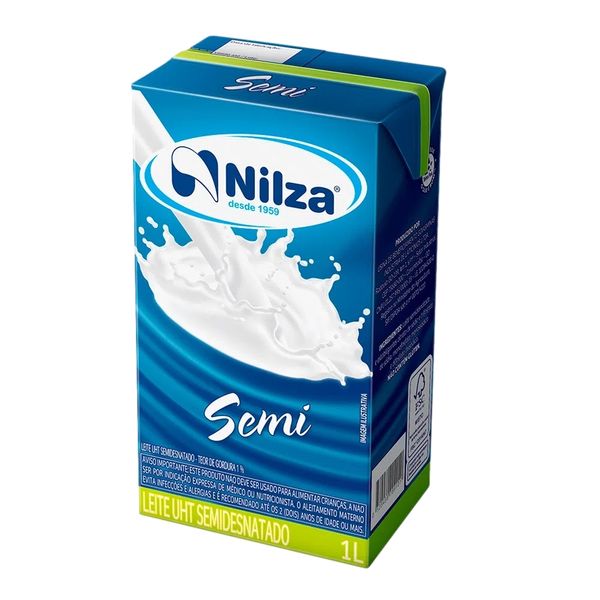 Leite NILZA Semi Desnatado UHT Caixa 1L Leite NILZA Semi Desnatado UHT Caixa 1L