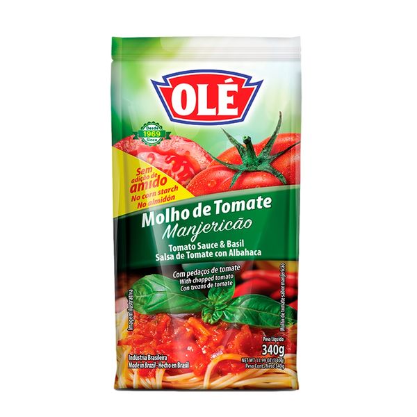 Molho Tomate Manjericão Olé Sachê 340g