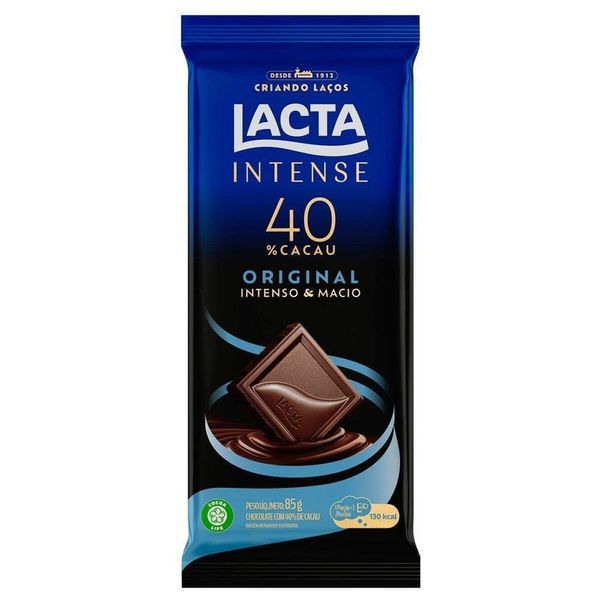 Chocolate LACTA 40 Cacau Original Pacote 85g