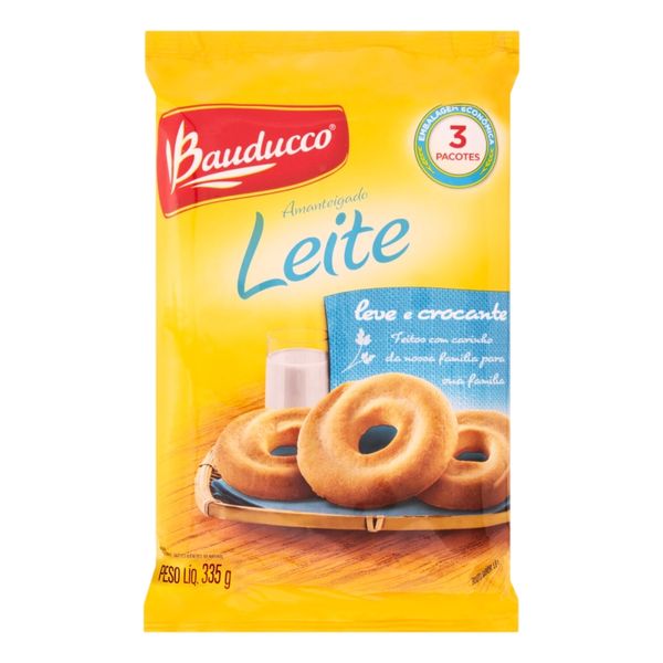 Biscoito Amanteigado Leite Bauducco Pacote 335g
