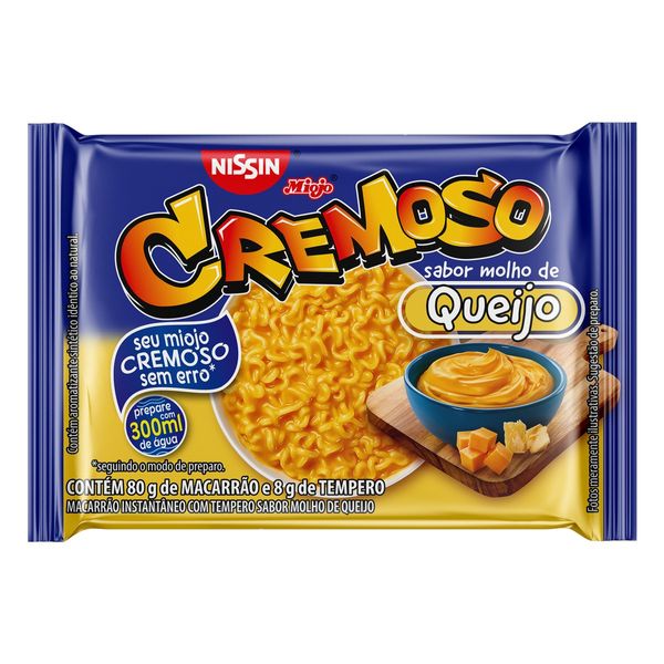 Macarrão Instantâneo Molho de Queijo Nissin Miojo Cremoso Pacote 88g Macarrão Instantâneo Molho de Queijo Nissin Miojo Cremoso Pacote 88g