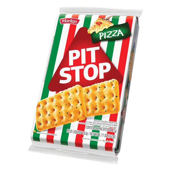 Pack Biscoito Pizza Marilan Pit Stop Pacote 162g 6 Unidades
