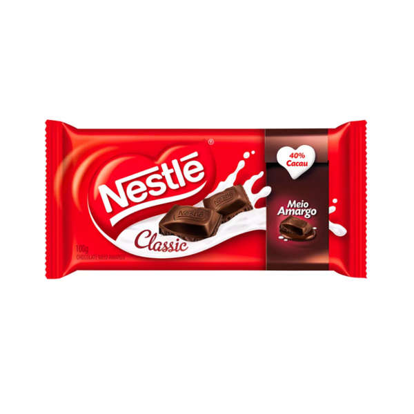 Chocolate Meio Amargo 40% Cacau Nestlé Tablete 90g