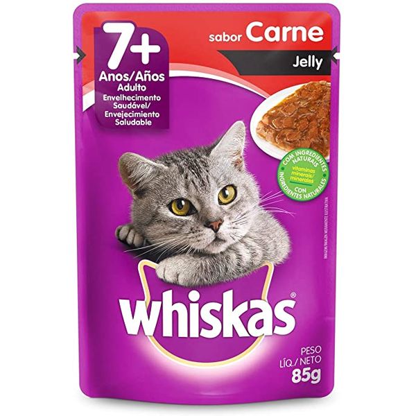Ração Para Gatos Adultos Carne Whiskas Jelly Sachê 85g