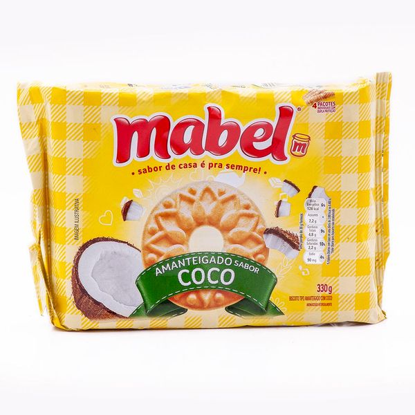 Biscoito Amanteigado MABEL Coco Pacote 330g