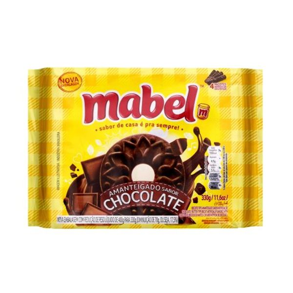 Biscoito Amanteigado MABEL Chocolate Pacote 330g Biscoito Amanteigado MABEL Chocolate Pacote 330g