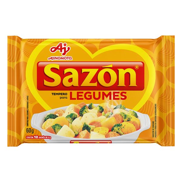 Tempero para Legumes Sazón Pacote 60g 12 Unidades