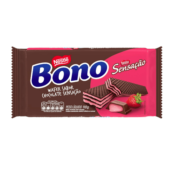Biscoito Wafer Bono Chocolate Sensação Pacote 110g