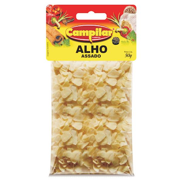 Alho Assado Descascado Premium CAMPILAR Pacote 50g Alho Assado Descascado Premium CAMPILAR Pacote 50g