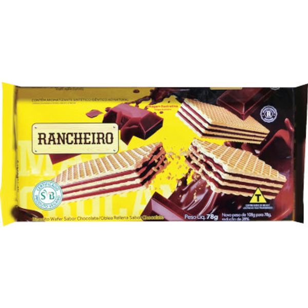Biscoito Wafer Rancheiro Chocolate Pacote 78g Biscoito Wafer Rancheiro Chocolate Pacote 78g