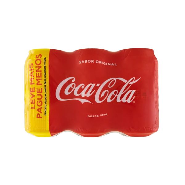 Refrigerante COCA-COLA Leve mais Pague Menos Lata Pack 6 unidades 350ml