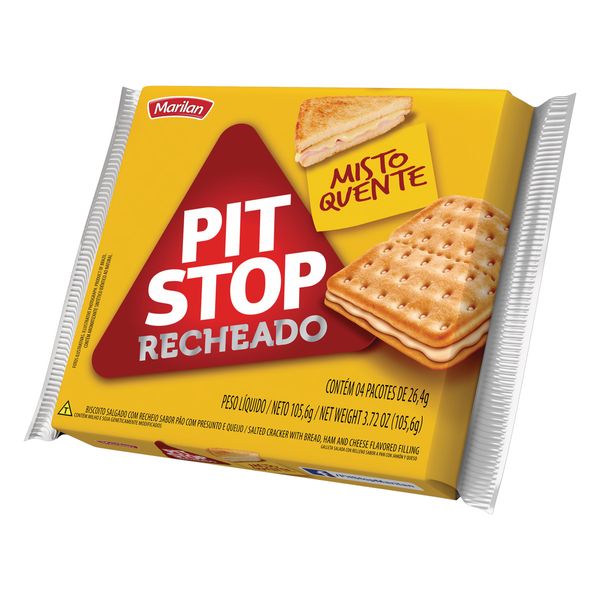 Pack Biscoito Recheio Misto Quente Marilan Pit Stop Pacote 105,6g 4un