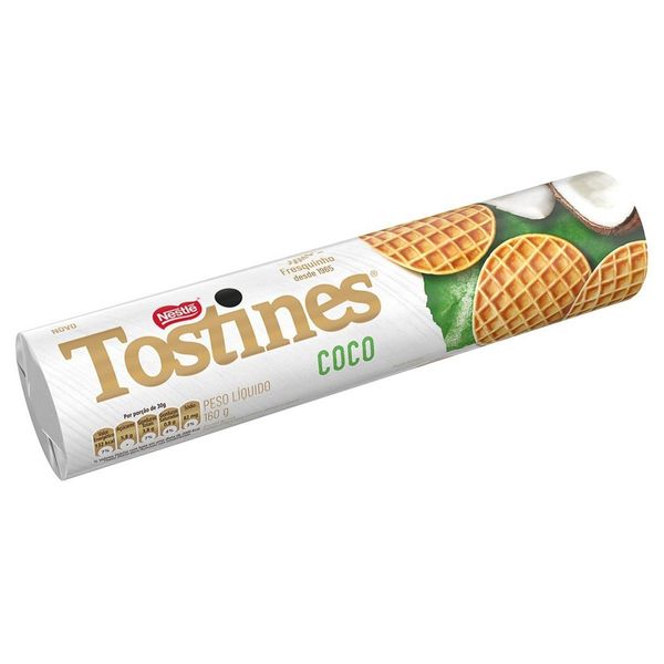 Biscoito TOSTINES Coco Pacote 160g