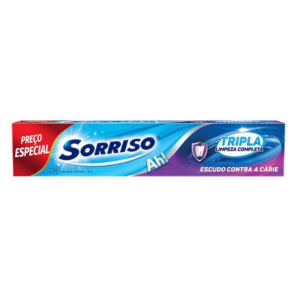 Creme Dental SORRISO Tripla Limpeza Completa Caixa 220g