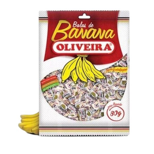 Bala De Banana Oliveira Pacote 80g