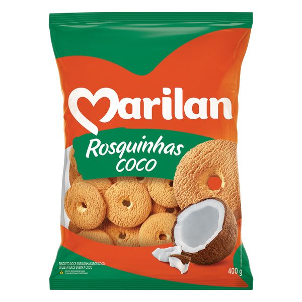 Biscoito Rosquinha Coco Marilan Pacote 400g Biscoito Rosquinha Coco Marilan Pacote 400g