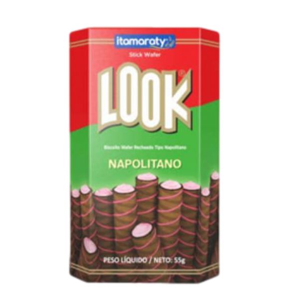 Biscoito Stick Wafer LOOK Napolitano Caixa 55g