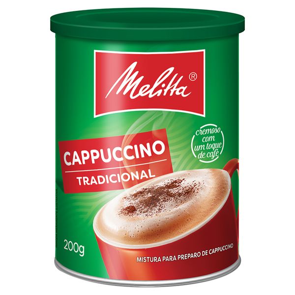 Cappuccino Solúvel Tradicional Melitta Lata 200g