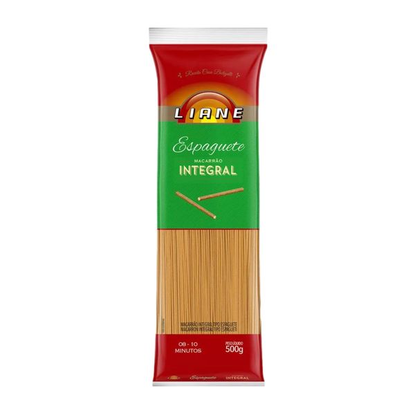 Macarrão Integral Espaguete LIANE Pacote 500g