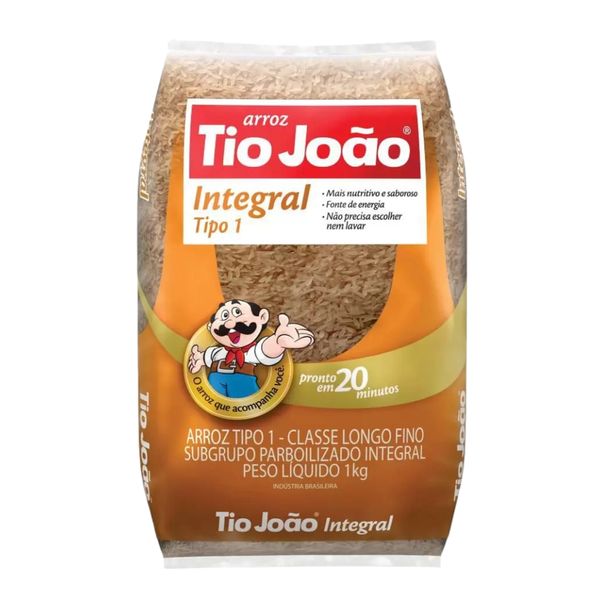 Arroz Integral Parboilizado Tio João Pacote 1kg Arroz Integral Parboilizado Tio João Pacote 1kg