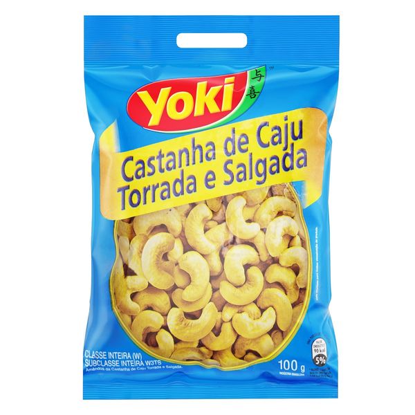Castanha de Caju Torrada e Salgada Yoki Pacote 100g Castanha de Caju Torrada e Salgada Yoki Pacote 100g