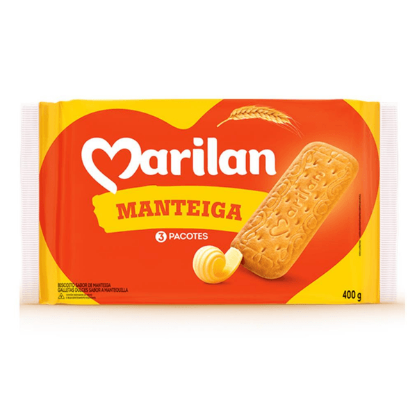 Biscoito Sabor Manteiga MARILAN Pacote 400g Biscoito Sabor Manteiga MARILAN Pacote 400g
