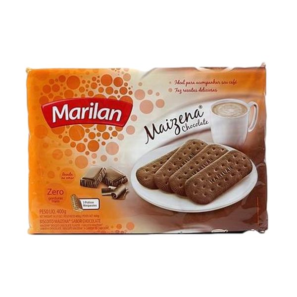 Biscoito Marilan Maizena Chocolate Pacote 400g Biscoito Marilan Maizena Chocolate Pacote 400g