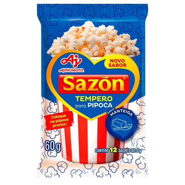 Tempero para Pipoca SAZÓN Manteiga Pacote 60g Tempero para Pipoca SAZÓN Manteiga Pacote 60g