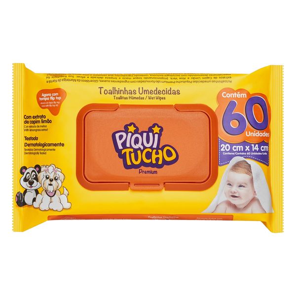 Toalha Umedecida PIQUITUCHO Premium Pacote 60un Toalha Umedecida PIQUITUCHO Premium Pacote 60un