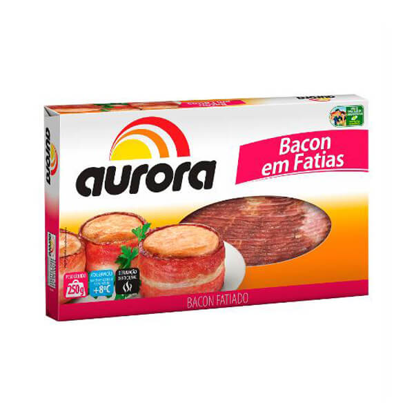 Bacon Fatiado AURORA Pacote 250g Bacon Fatiado AURORA Pacote 250g